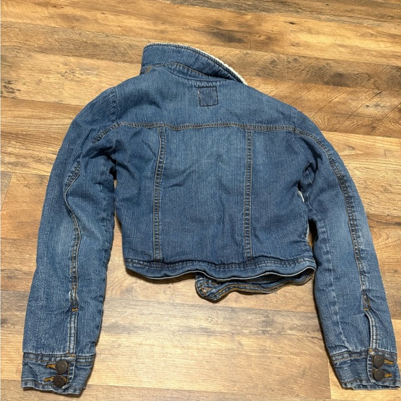 Old Navy Blue Jean Jacket with Sherpa Collar - Picture 6 of 6